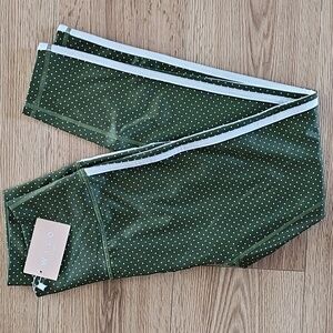Stylish Green Polka Dot Leggings By Wilo The Label Size Small, *NWT*